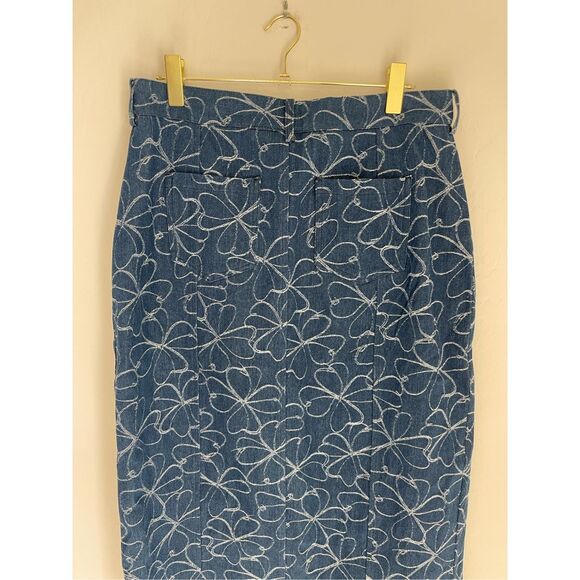 AVEC LES FILLES Embroidered Midi Skirt Size X-Large NWOT - Picture 4 of 8
